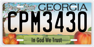 GA license plate CPM3430