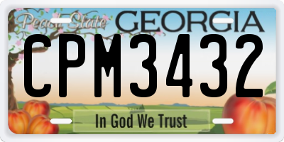 GA license plate CPM3432