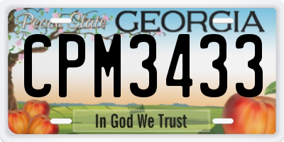 GA license plate CPM3433