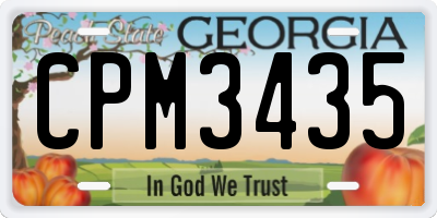 GA license plate CPM3435