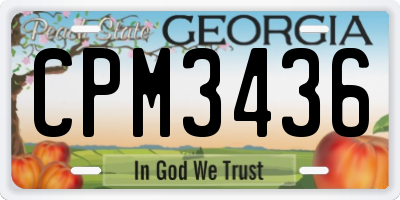 GA license plate CPM3436