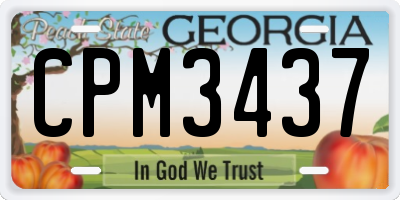 GA license plate CPM3437
