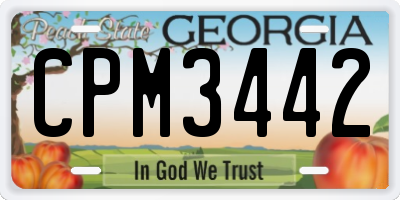 GA license plate CPM3442