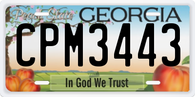 GA license plate CPM3443
