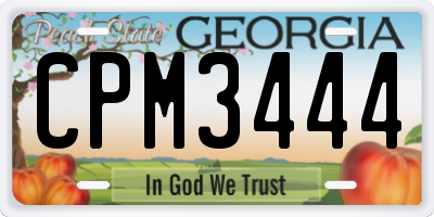 GA license plate CPM3444
