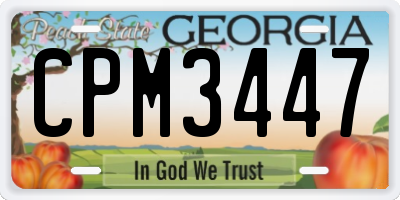 GA license plate CPM3447