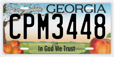 GA license plate CPM3448
