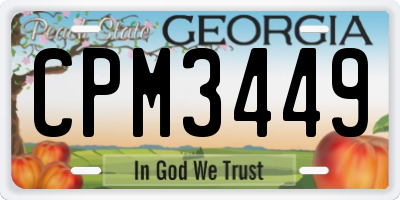 GA license plate CPM3449