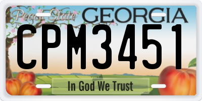 GA license plate CPM3451