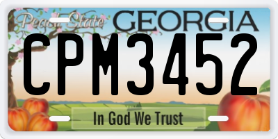 GA license plate CPM3452