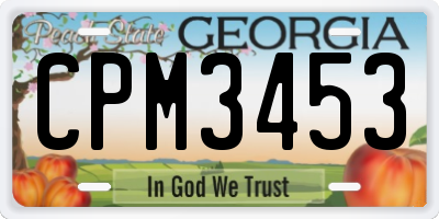 GA license plate CPM3453