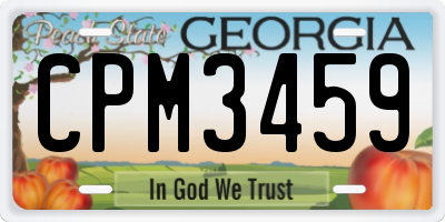 GA license plate CPM3459