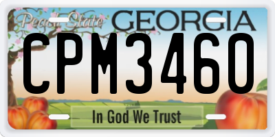 GA license plate CPM3460