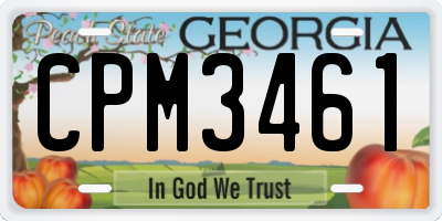 GA license plate CPM3461