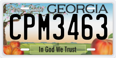 GA license plate CPM3463