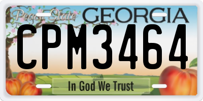 GA license plate CPM3464