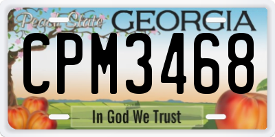 GA license plate CPM3468