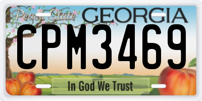 GA license plate CPM3469