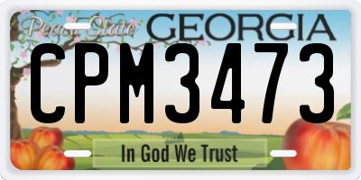 GA license plate CPM3473
