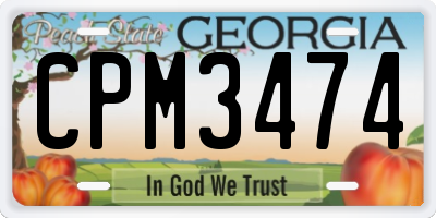 GA license plate CPM3474