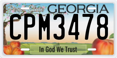 GA license plate CPM3478