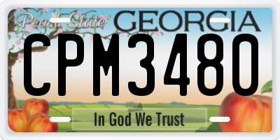 GA license plate CPM3480