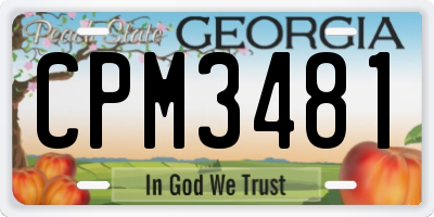 GA license plate CPM3481
