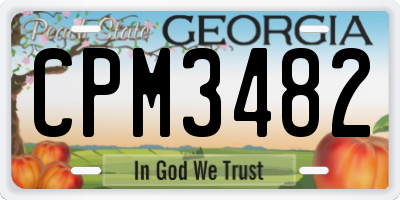 GA license plate CPM3482