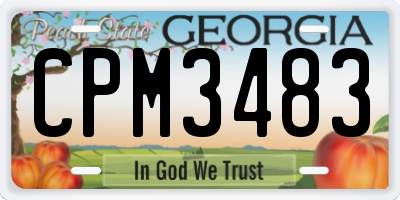 GA license plate CPM3483
