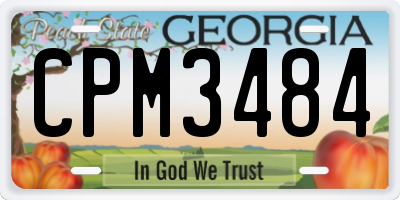 GA license plate CPM3484