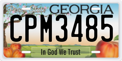 GA license plate CPM3485