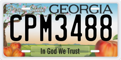 GA license plate CPM3488