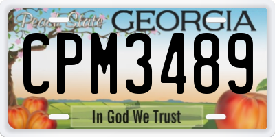 GA license plate CPM3489