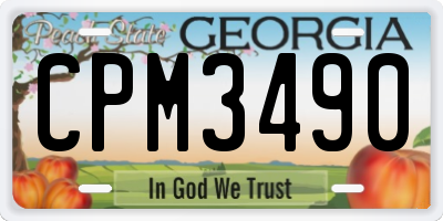 GA license plate CPM3490
