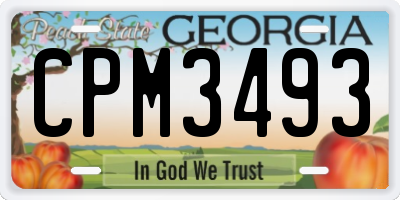 GA license plate CPM3493