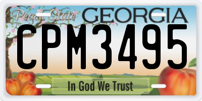 GA license plate CPM3495