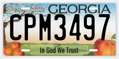 GA license plate CPM3497