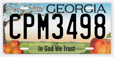 GA license plate CPM3498