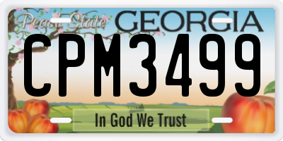 GA license plate CPM3499