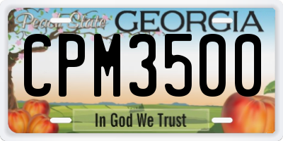 GA license plate CPM3500
