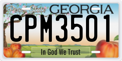 GA license plate CPM3501
