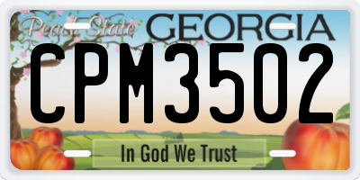 GA license plate CPM3502