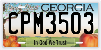 GA license plate CPM3503