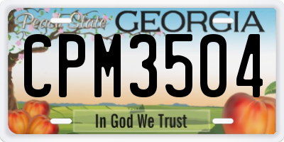 GA license plate CPM3504