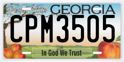 GA license plate CPM3505