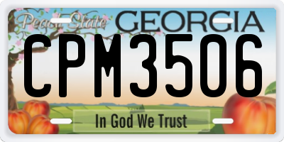 GA license plate CPM3506
