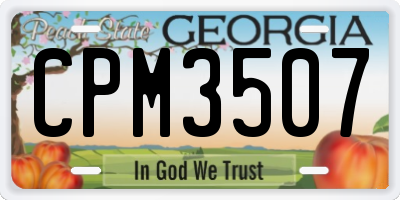 GA license plate CPM3507