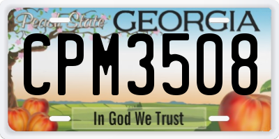 GA license plate CPM3508