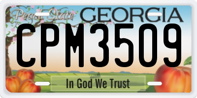 GA license plate CPM3509