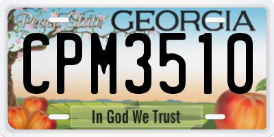 GA license plate CPM3510